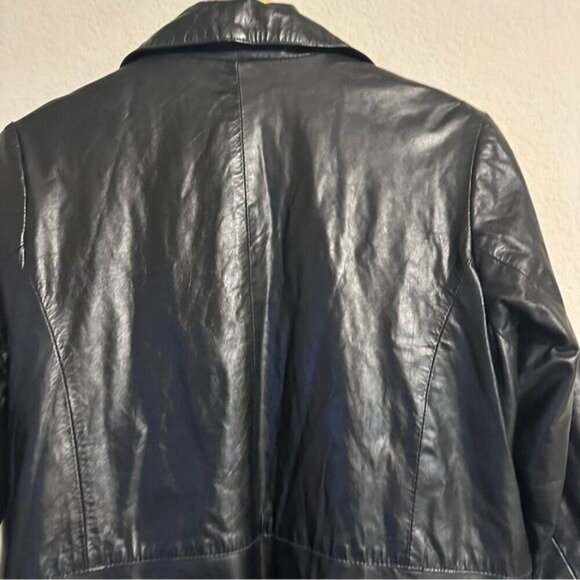 Noa Noa Trinity Matrix Grunge Black Leather Coat Size Medium Edgy E Girl - Picture 9 of 14